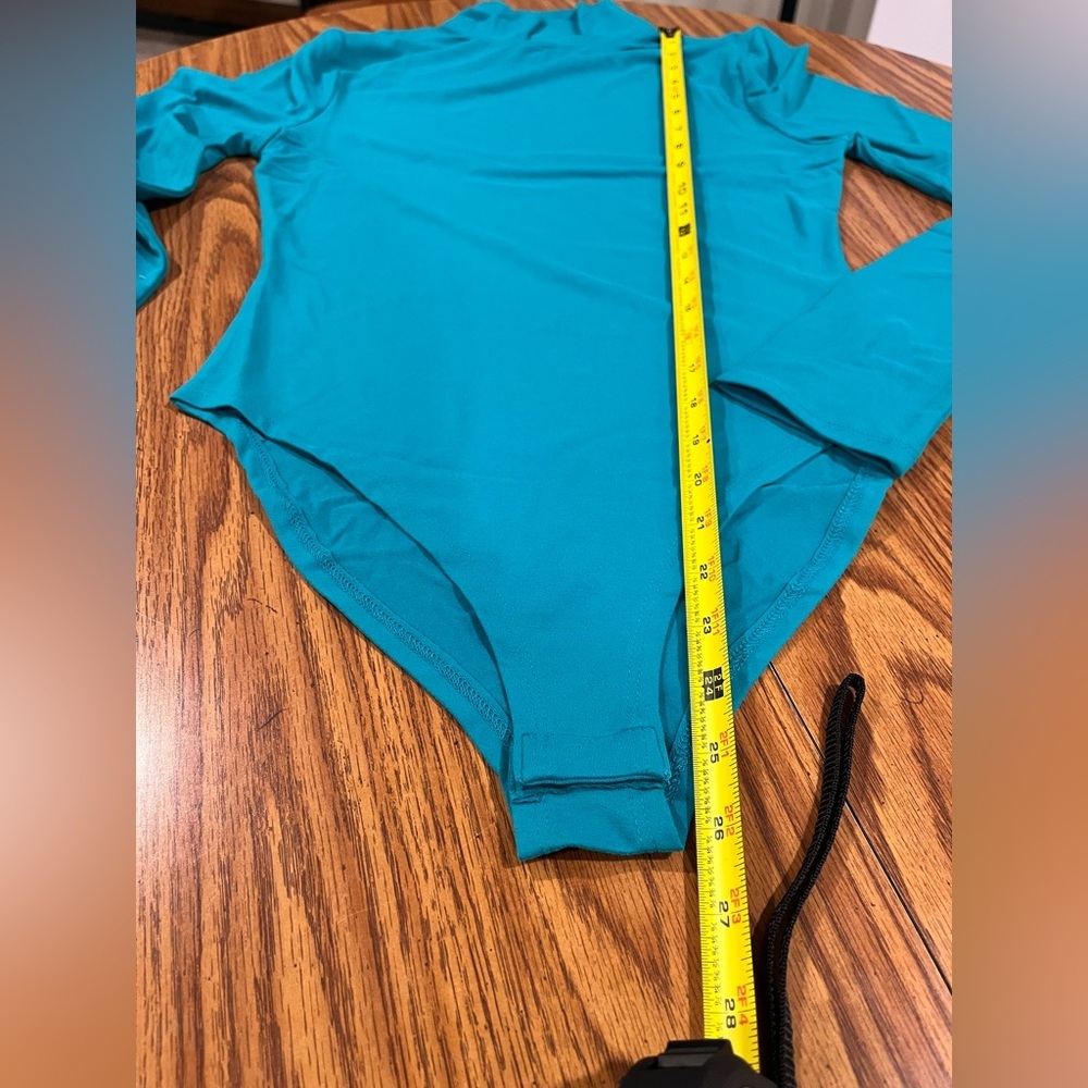 Zenana Teal Long Sleeved Bodysuit - Size Small - NWT - Picture 6 of 7